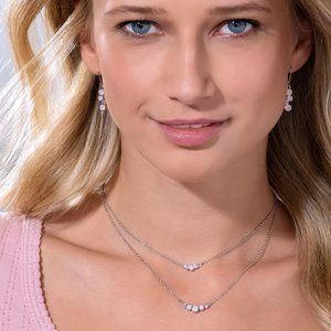 NWOT Swarovski Crystal Tickled Pink Necklace